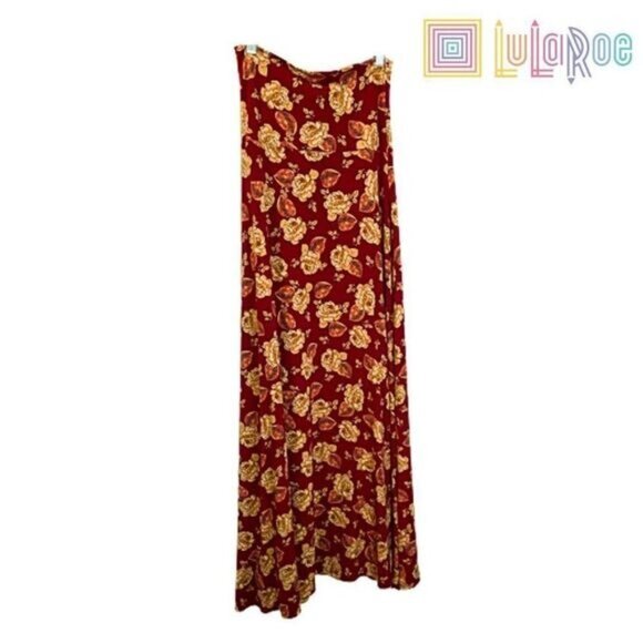 lularoe Women's‎ Floral Foldable High Waist Floor Length Maxi Skirt - Picture 2 of 5